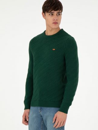 پلیور مردانه سبز تیره یو اس پولو