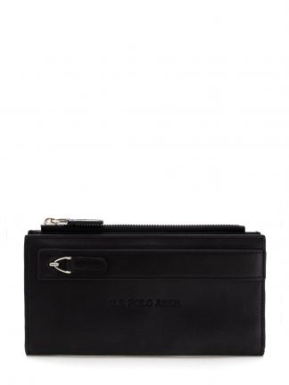 کیف پول و کارت مردانه مشکی یو اس پولو