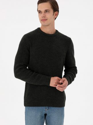 پلیور مردانه سبز تیره یو اس پولو