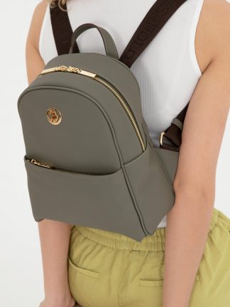 کوله پشتی زنانه خاکی روشن یو اس پولو