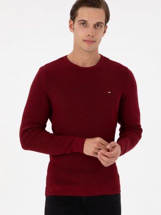 پلیور مردانه زرشکی یو اس پولو