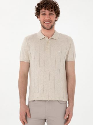 پولوشرت مردانه کرم یو اس پولو