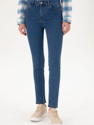 شلوار جین جذب زنانه آبی یو اس پولو