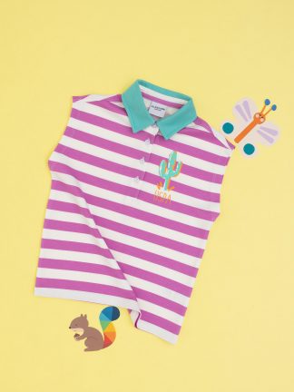 پولوشرت دخترانه صورتی روشن یو اس پولو