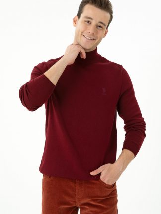پلیور مردانه زرشکی یو اس پولو