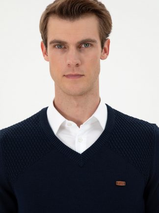 پلیور مردانه سرمه ای یو اس پولو