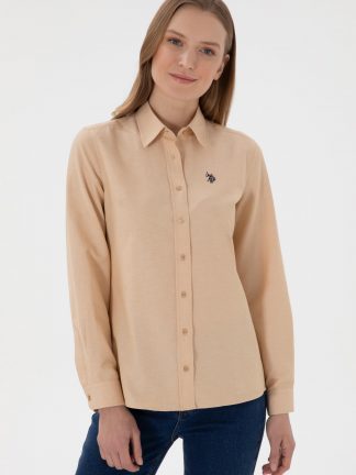 شومیز زنانه شتری یو اس پولو