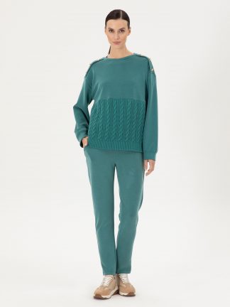 شلوار راحتی زنانه سبز تیره پیرکاردین