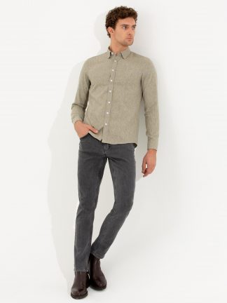 پیراهن مردانه خردلی کاشارل