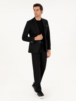 کت و شلوار مردانه مشکی کاشارل