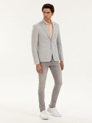 کت مردانه خاکستری روشن کاشارل