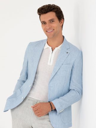 کت مردانه آبی روشن کاشارل