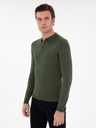 پلیور مردانه خاکی روشن کاشارل