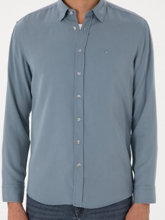 پیراهن مردانه آبی تیره کاشارل