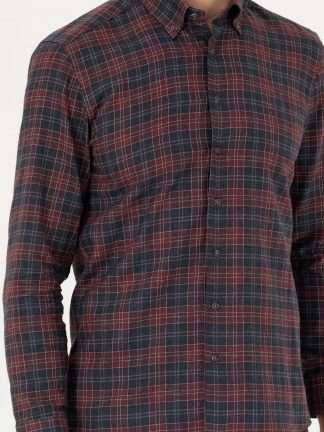 پیراهن مردانه زرشکی کاشارل