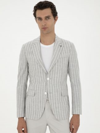 کت مردانه خاکستری روشن کاشارل