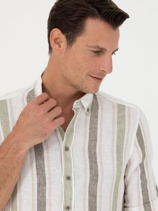 پیراهن مردانه خاکی روشن کاشارل