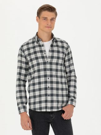 پیراهن مردانه طوسی کاشارل