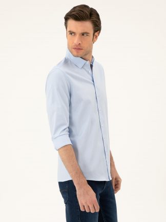 پیراهن مردانه آبی کاشارل