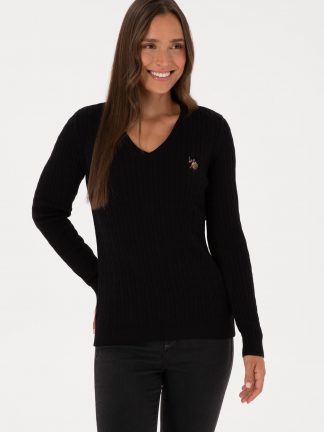 پلیور زنانه مشکی یو اس پولو