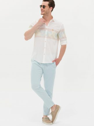 پیراهن آستین بلند مردانه کرم یو اس پولو