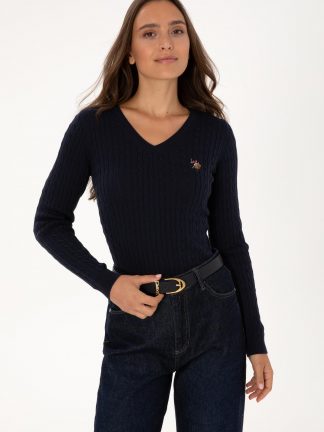 پلیور زنانه سرمه ای یو اس پولو