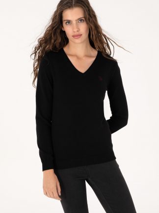 پلیور زنانه مشکی یو اس پولو