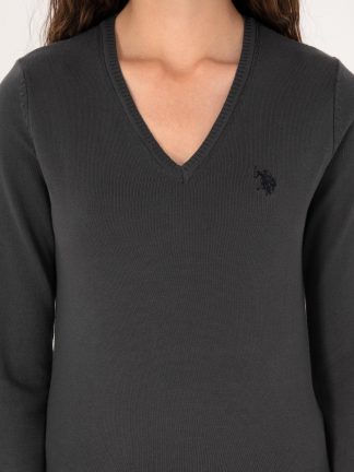 پلیور زنانه خاکستری تیره یو اس پولو