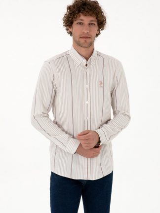 پیراهن آستین بلند مردانه بژ یو اس پولو