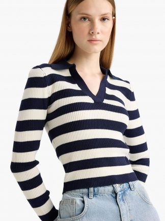 پلیور زنانه سرمه ای دفکتو