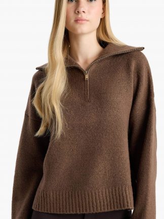 پلیور زنانه قهوه ای دفکتو