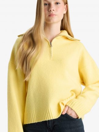 پلیور زنانه زرد روشن دفکتو