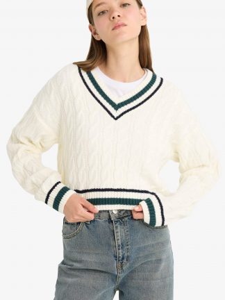 پلیور زنانه بژ دفکتو