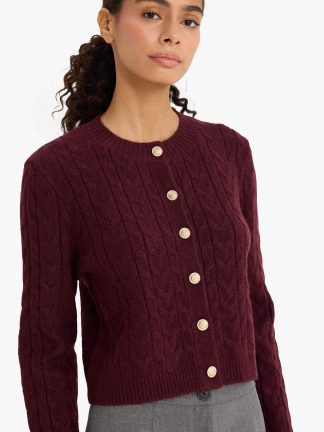 ژاکت زنانه زرشکی دفکتو