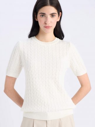 پلیور زنانه سفید دفکتو