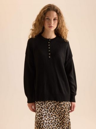 پلیور زنانه مشکی دفکتو