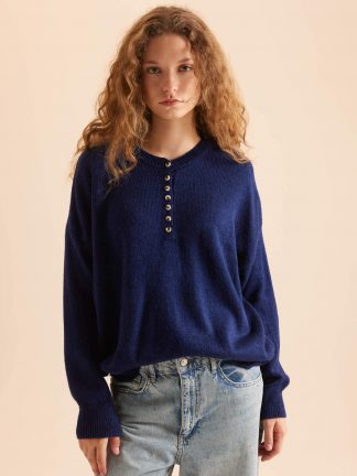 پلیور زنانه سرمه ای دفکتو