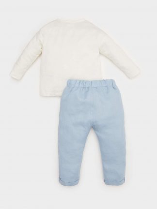 ست لباس نوزاد پسر سفید دفکتو