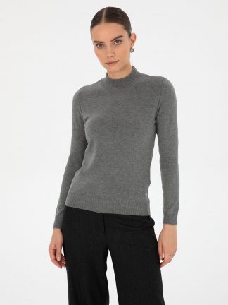 پلیور زنانه خاکی ملانژ پیرکاردین