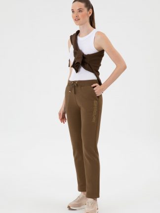 شلوار راحتی زنانه خاکی روشن یو اس پولو