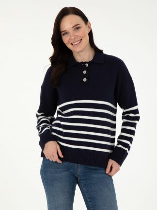 پلیور زنانه سرمه ای پیرکاردین