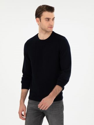 پلیور مردانه آبی لاجوردی روشن پیرکاردین