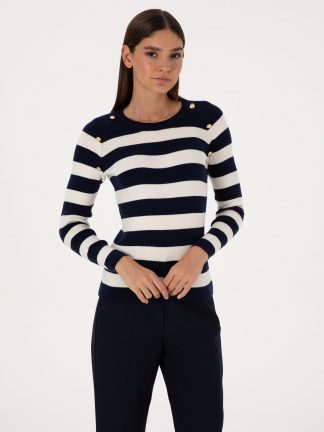 پلیور زنانه سرمه ای پیرکاردین