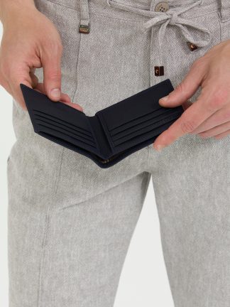 کیف پول و کارت مردانه سرمه ای کاشارل