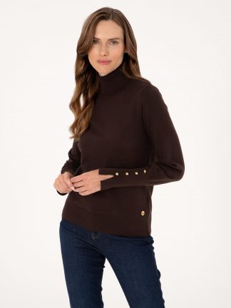 پلیور زنانه قهوه ای پیرکاردین