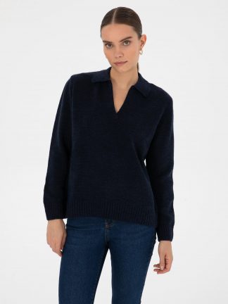 پلیور زنانه سرمه ای پیرکاردین