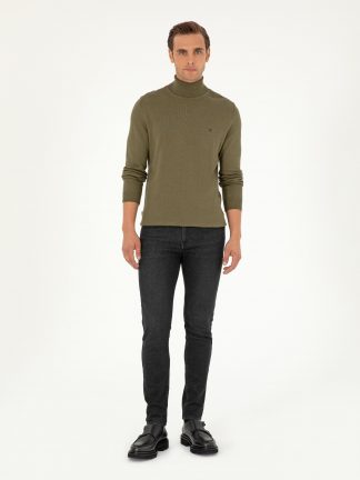 پلیور مردانه خاکی تیره پیرکاردین