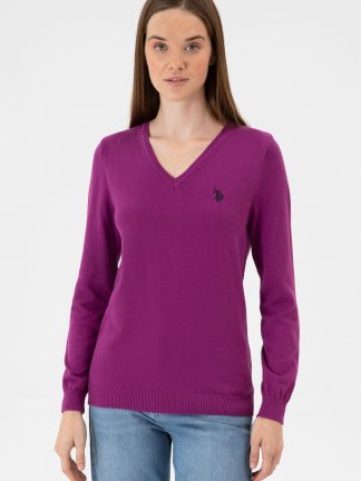 پلیور زنانه ارغوانی یو اس پولو