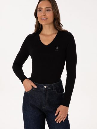 پلیور زنانه مشکی یو اس پولو