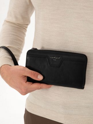 کیف پول و کارت مردانه مشکی کاشارل